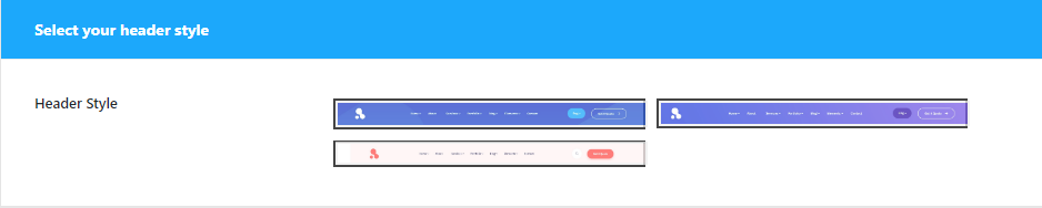 Choose header layout